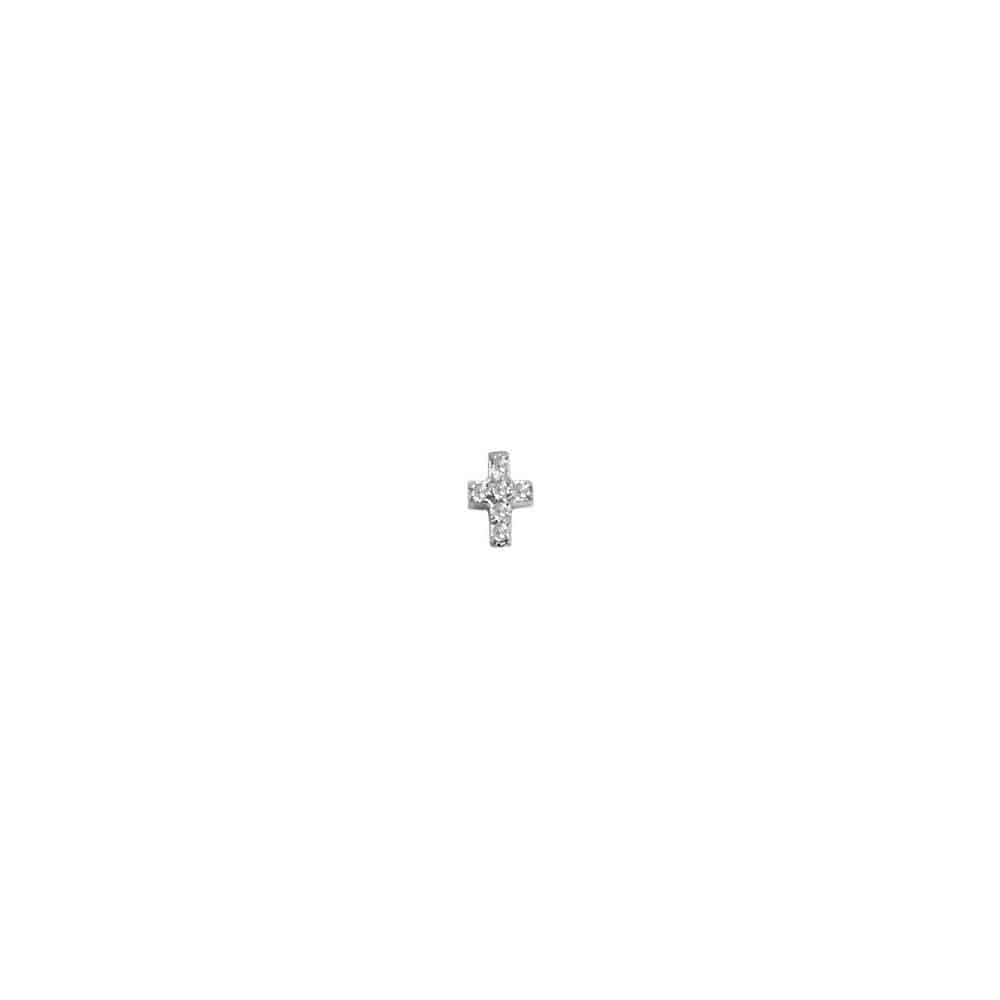 Boucles D'oreilles Clou Chrome Hearts - Mini Croix, Argenté, Style Punk - Neuf Sans Emballage