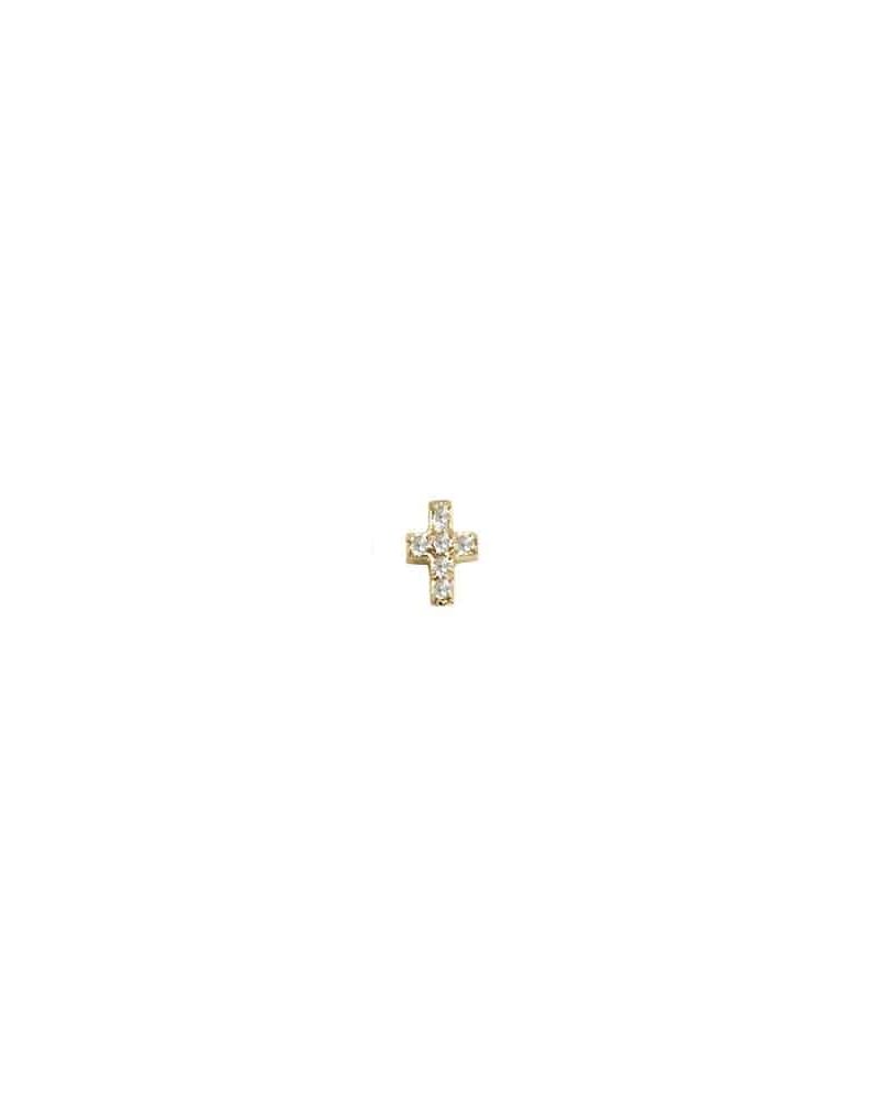 Boucle d'oreille mini croix - Feidt Paris